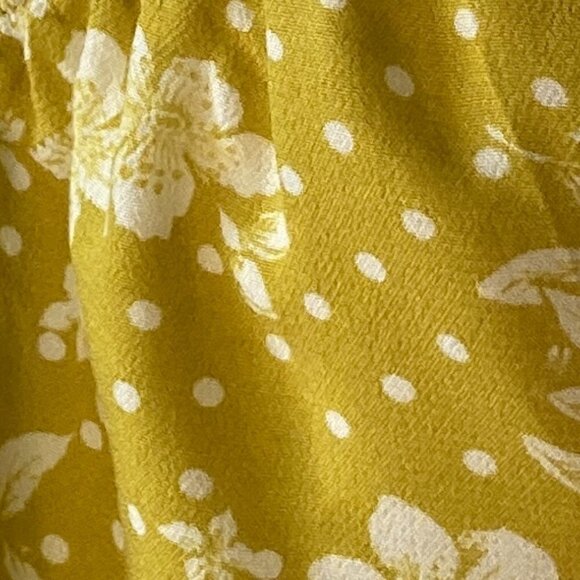 Free People SZ S NWT yellow & white floral peasant style bodysuit bell sleeve - Picture 10 of 10